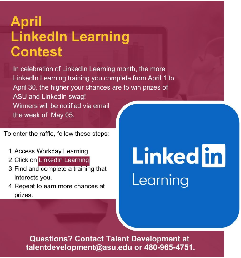 April LinkedIn Learning Contest Flyer